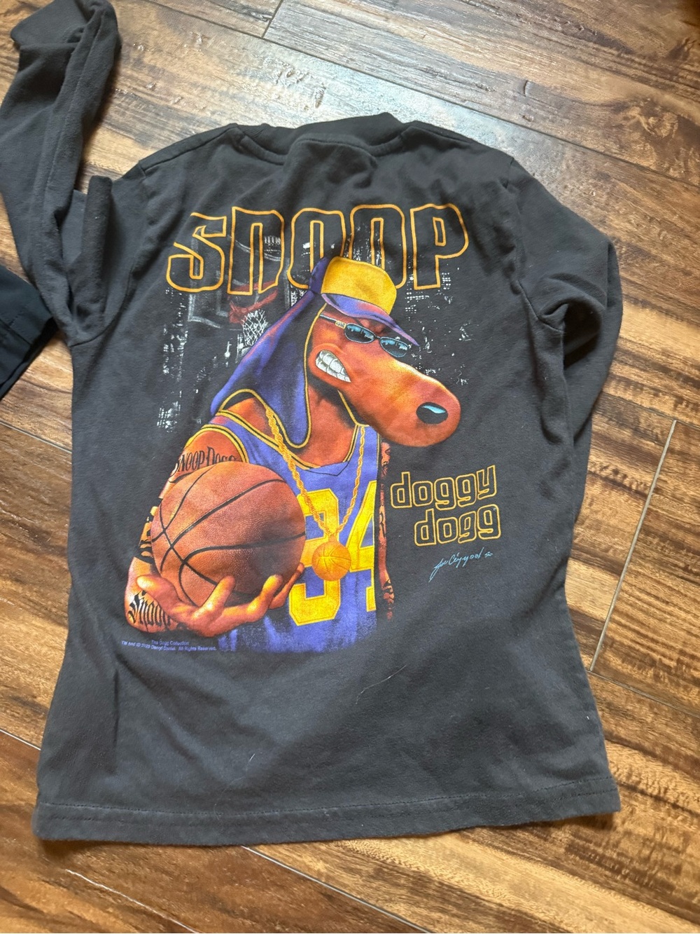 abercrombie kids Black Long Sleeve Tee with Snoop Doggy Dogg Basketball Graphic